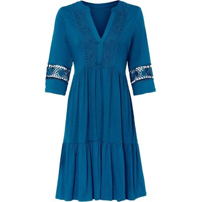 bonprix Tunika-Kleid aus softer Viskoseblau 48Damen bonprix Tunika-Kleid aus softer Viskoseblau 48Damen