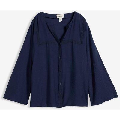 bonprix Bluse aus fließendem Viskose-Mixblau 42Damen bonprix Bluse aus fließendem Viskose-Mixblau 42Damen