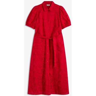 bonprix Lochstickerei-Blusenkleid aus reiner Baumwollerot 42Damen bonprix Lochstickerei-Blusenkleid aus reiner Baumwollerot 42Damen