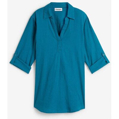 bonprix Leinen-Bluse, 3/4-Armpetrol 36Damen bonprix Leinen-Bluse, 3/4-Armpetrol 36Damen