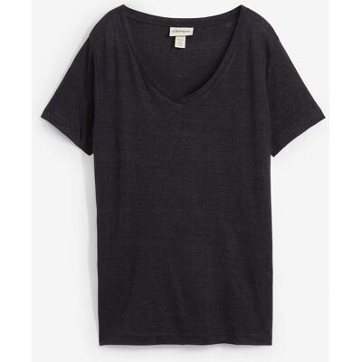 bonprix T-Shirt aus reinem Leinenschwarz 44Damen bonprix T-Shirt aus reinem Leinenschwarz 44Damen
