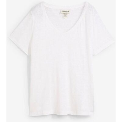 bonprix T-Shirt aus reinem Leinenweiß 52Damen bonprix T-Shirt aus reinem Leinenweiß 52Damen