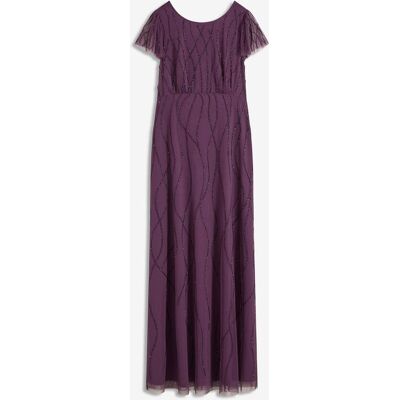 bonprix Maxikleid aus zartem Tüll mit Perlenstickereilila 38Damen bonprix Maxikleid aus zartem Tüll mit Perlenstickereilila 38Damen