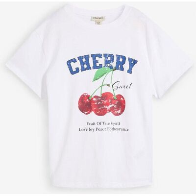 bonprix T-Shirt aus reiner Bio-Baumwolle, bedrucktweiß 36Damen bonprix T-Shirt aus reiner Bio-Baumwolle, bedrucktweiß 36Damen