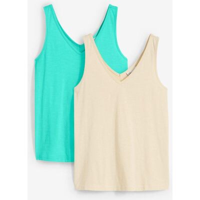 bonprix Tanktop aus reiner Bio-Baumwolle (2er Pack)grün 48Damen bonprix Tanktop aus reiner Bio-Baumwolle (2er Pack)grün 48Damen