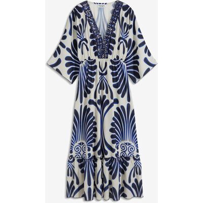 bonprix Maxikleid aus fließender Viskoseblau 32Damen bonprix Maxikleid aus fließender Viskoseblau 32Damen