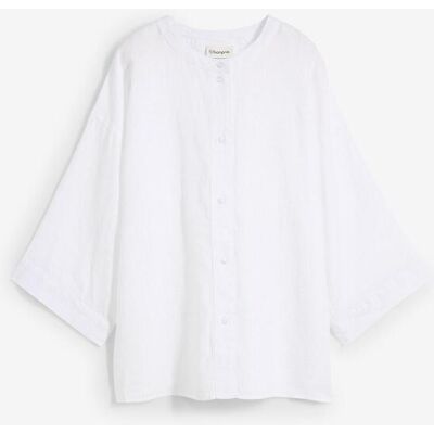 bonprix Oversize-Bluse aus reinem Leinenweiß 42Damen bonprix Oversize-Bluse aus reinem Leinenweiß 42Damen