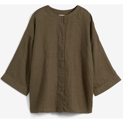 bonprix Oversize-Bluse aus reinem Leinengrün 48Damen bonprix Oversize-Bluse aus reinem Leinengrün 48Damen