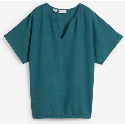 bonprix Oversize-Bluse mit Elastiksaumpetrol 50Damen bonprix Oversize-Bluse mit Elastiksaumpetrol 50Damen