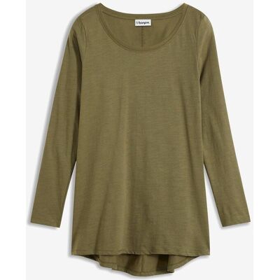 bonprix Langarmshirt aus leichtem Slub-Jersey-Materialgrün 36Damen bonprix Langarmshirt aus leichtem Slub-Jersey-Materialgrün 36Damen