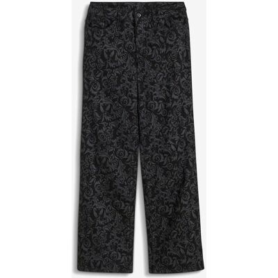 bonprix Wide-Leg-Jeans, Mid Waist mit Glanzmusterschwarz 40Damen bonprix Wide-Leg-Jeans, Mid Waist mit Glanzmusterschwarz 40Damen