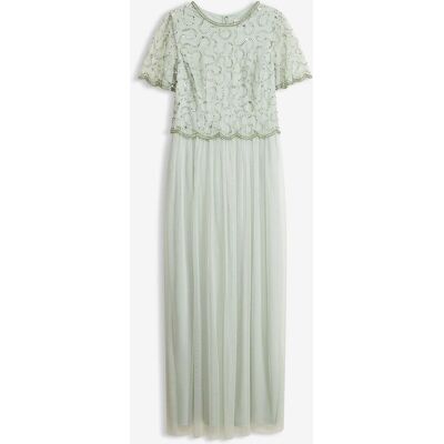 bonprix Maxikleid aus feinem Tüll mit Paillettenstickereigrün 42Damen bonprix Maxikleid aus feinem Tüll mit Paillettenstickereigrün 42Damen
