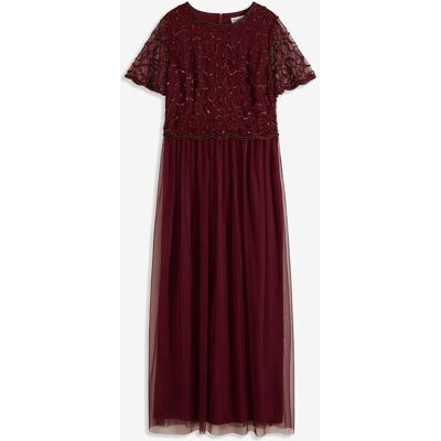 bonprix Maxikleid aus feinem Tüll mit Paillettenstickereirot 46Damen bonprix Maxikleid aus feinem Tüll mit Paillettenstickereirot 46Damen