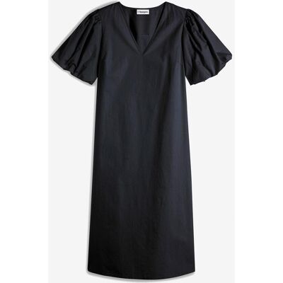 bonprix Midi-Web-Kleid aus Bio-Baumwolleschwarz 48Damen bonprix Midi-Web-Kleid aus Bio-Baumwolleschwarz 48Damen