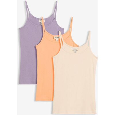 bonprix Spaghettiträger-Top (3er-Pack)beige 44Damen bonprix Spaghettiträger-Top (3er-Pack)beige 44Damen