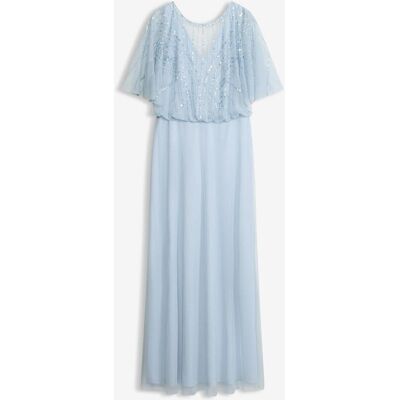bonprix Maxikleid aus feinem Tüll mit Paillettenstickereiblau 32Damen bonprix Maxikleid aus feinem Tüll mit Paillettenstickereiblau 32Damen