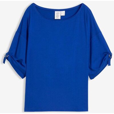 bonprix T-Shirt mit U-Boot-Ausschnittblau 52Damen bonprix T-Shirt mit U-Boot-Ausschnittblau 52Damen