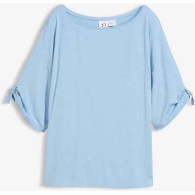 bonprix T-Shirt mit U-Boot-Ausschnittblau 44Damen bonprix T-Shirt mit U-Boot-Ausschnittblau 44Damen