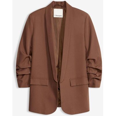 bonprix Blazer mit Raffungbraun 40Damen bonprix Blazer mit Raffungbraun 40Damen