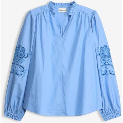 bonprix Baumwoll- Tunika mit Lochstickerreiblau 52Damen bonprix Baumwoll- Tunika mit Lochstickerreiblau 52Damen