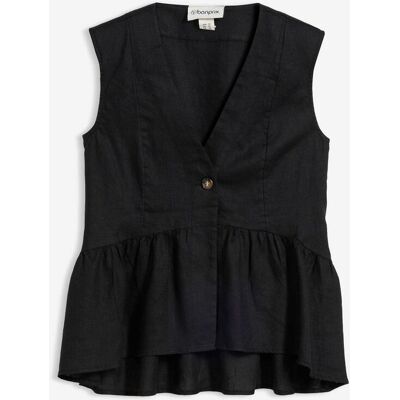 bonprix Weste aus reinem Leinenschwarz 48Damen bonprix Weste aus reinem Leinenschwarz 48Damen