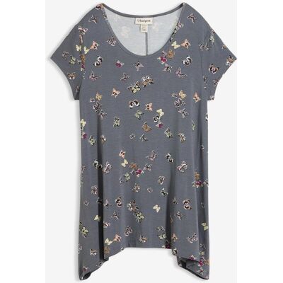 bonprix T-Shirt mit Schmetterlingengrau 52Damen bonprix T-Shirt mit Schmetterlingengrau 52Damen