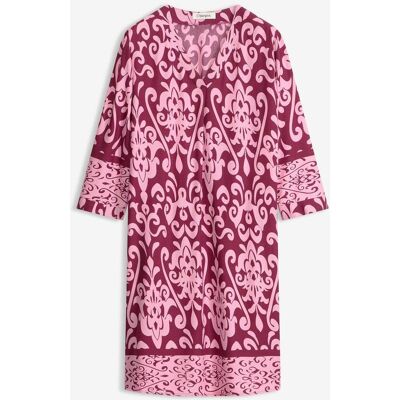 bonprix Tunika-Kleid aus fließender Viskoserot 52Damen bonprix Tunika-Kleid aus fließender Viskoserot 52Damen