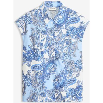 bonprix bedruckte Bluse aus fließender Viskoseweiß 48Damen bonprix bedruckte Bluse aus fließender Viskoseweiß 48Damen