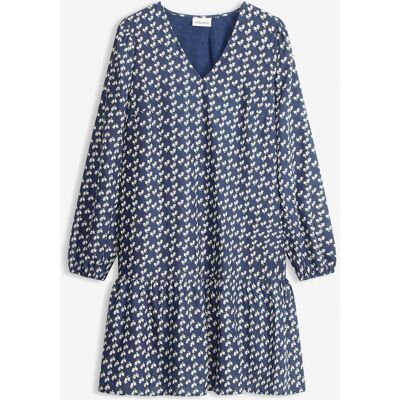 bonprix Minikleid aus strukturiertem Crinkleblau 36Damen bonprix Minikleid aus strukturiertem Crinkleblau 36Damen