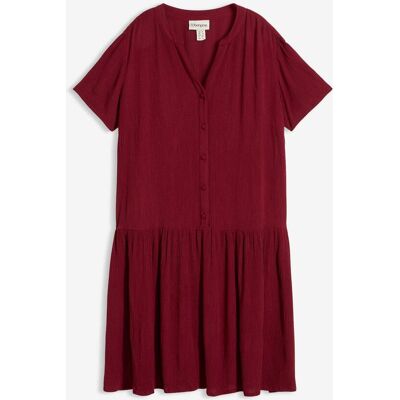 bonprix Tunika-Kleid mit Crinkle-Effektrot 42Damen bonprix Tunika-Kleid mit Crinkle-Effektrot 42Damen