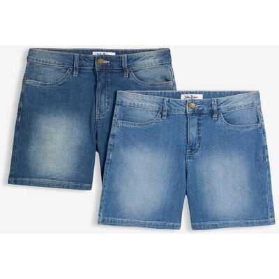 bonprix Jeansshorts Slim Fit Mid Waist, 2er Packblau 52Damen bonprix Jeansshorts Slim Fit Mid Waist, 2er Packblau 52Damen