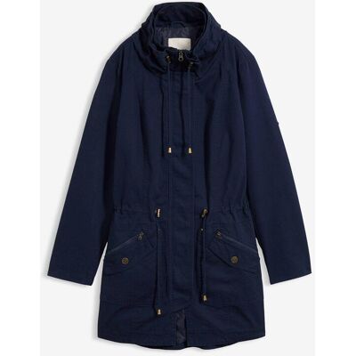 bonprix Baumwoll-Kurzparka mit Stehkragen, talliertblau 54Damen bonprix Baumwoll-Kurzparka mit Stehkragen, talliertblau 54Damen
