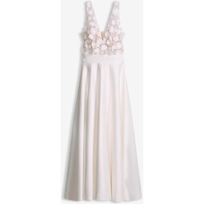 bonprix Brautkleid aus glänzendem Satin mit Blumen-Applikationweiß 36Damen bonprix Brautkleid aus glänzendem Satin mit Blumen-Applikationweiß 36Damen