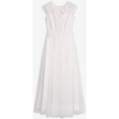 bonprix Brautkleid aus zartem Tüll mit Spitzeweiß 40Damen bonprix Brautkleid aus zartem Tüll mit Spitzeweiß 40Damen