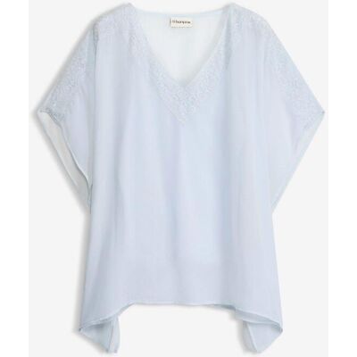 bonprix Tunika mit Spitzen-Einsatzblau 48Damen bonprix Tunika mit Spitzen-Einsatzblau 48Damen