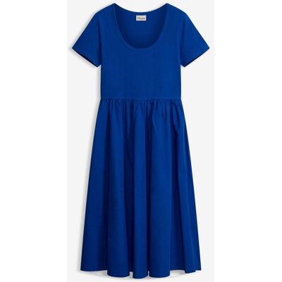 bonprix Jerseykleid mit Kurzarm im Materialmixblau 44Damen bonprix Jerseykleid mit Kurzarm im Materialmixblau 44Damen
