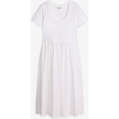 bonprix Jerseykleid mit Kurzarm im Materialmixweiß 44Damen bonprix Jerseykleid mit Kurzarm im Materialmixweiß 44Damen