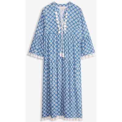 bonprix Tunika-Kleid aus fließender Viskoseblau 42Damen bonprix Tunika-Kleid aus fließender Viskoseblau 42Damen