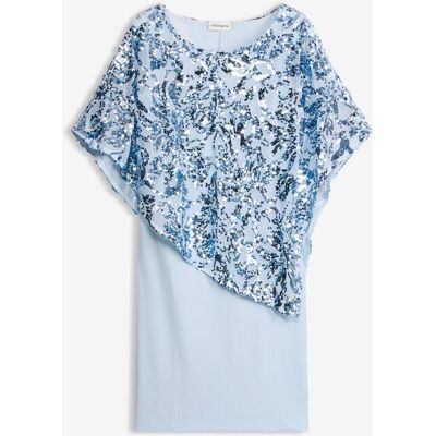 bonprix Cocktailkleid mit Pailletten-Überwurfblau 40Damen bonprix Cocktailkleid mit Pailletten-Überwurfblau 40Damen