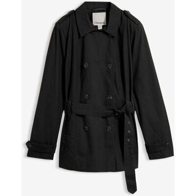 bonprix Kurzer Trenchcoatschwarz 36Damen bonprix Kurzer Trenchcoatschwarz 36Damen