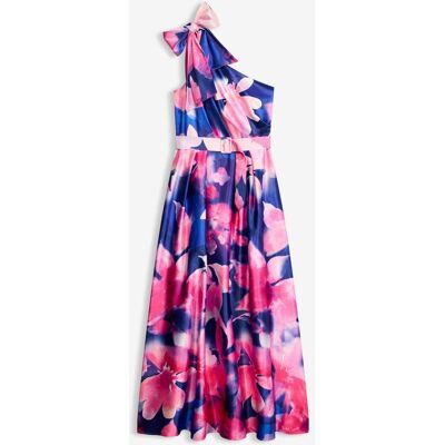 bonprix One-Shoulder-Kleid aus glänzendem Satinblau 40Damen bonprix One-Shoulder-Kleid aus glänzendem Satinblau 40Damen