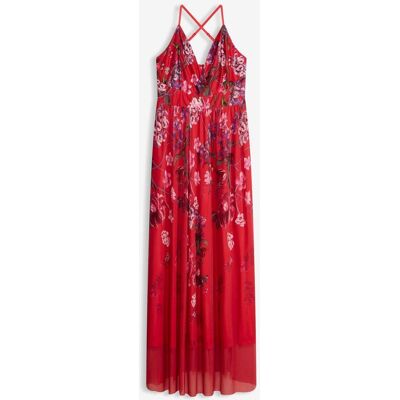 bonprix Maxikleid aus zartem Tüll mit Trägernrot 48Damen bonprix Maxikleid aus zartem Tüll mit Trägernrot 48Damen