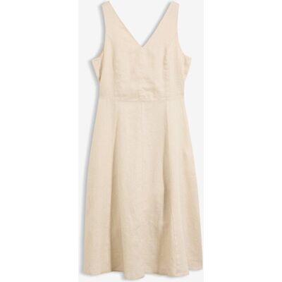 bonprix Midikleid aus reinem Leinenbeige 44Damen bonprix Midikleid aus reinem Leinenbeige 44Damen