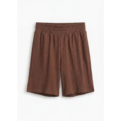 bonprix Schlupf-Shorts aus Borkencrepebraun 48Damen bonprix Schlupf-Shorts aus Borkencrepebraun 48Damen