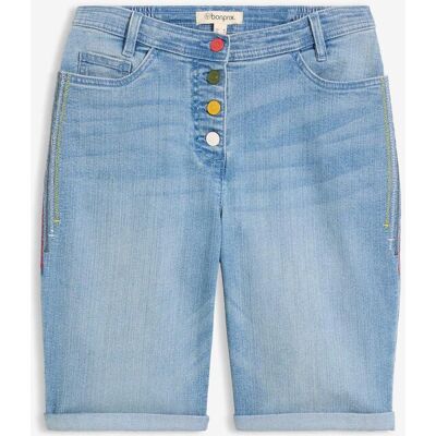 bonprix Jeans Bermuda Mid Waist mit Stickerei und Bequembundblau 42Damen bonprix Jeans Bermuda Mid Waist mit Stickerei und Bequembundblau 42Damen