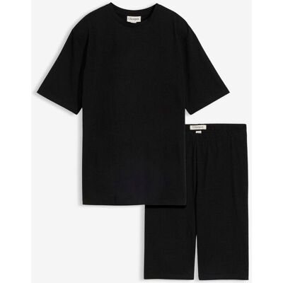 bonprix T-Shirt und Radlerhose, Baumwollstretch (2-tlg.Set)schwarz 48Damen bonprix T-Shirt und Radlerhose, Baumwollstretch (2-tlg.Set)schwarz 48Damen