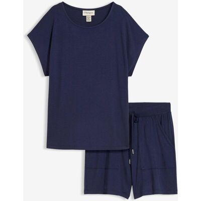 bonprix Shirt und Shorts aus softem Viskose-Mix (2-tlg.Set)blau 36Damen bonprix Shirt und Shorts aus softem Viskose-Mix (2-tlg.Set)blau 36Damen