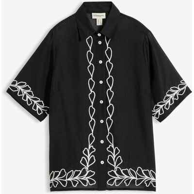 bonprix Bluse mit Stickereischwarz 36Damen bonprix Bluse mit Stickereischwarz 36Damen