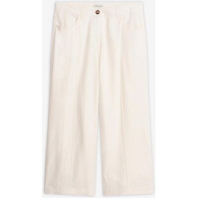 bonprix Culotte Hose aus luftigem Leinen-Mix mit Biesenweiß 38Damen bonprix Culotte Hose aus luftigem Leinen-Mix mit Biesenweiß 38Damen
