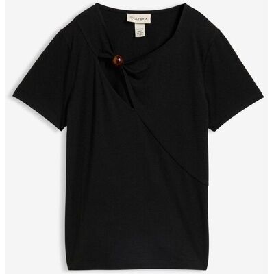 bonprix T-Shirt aus fließendem Viskose-Mixschwarz 52Damen bonprix T-Shirt aus fließendem Viskose-Mixschwarz 52Damen